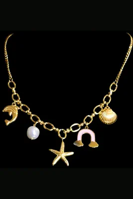 Collier breloque étoile de mer Or