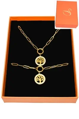 Coffret arbre de la vie parure bijoux collection hervé aliex Or