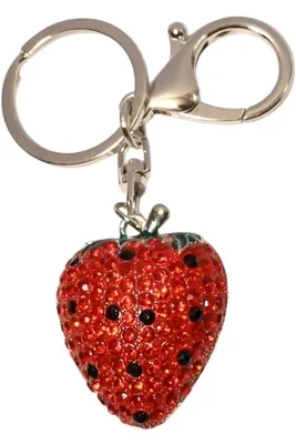 porte-cle fraise porte-sac Argent