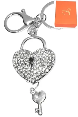 porte-cle coffret coeur porte-sac Argent