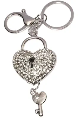 porte-cle coeur porte-sac Argent