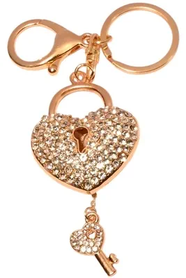 porte-cle coeur porte-sac Or