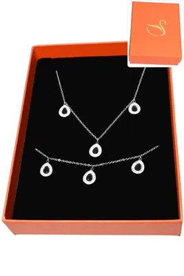 Coffret goutte parure bijoux collection hervé aliex Argent