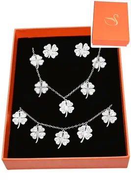 Coffret tréfle parure bijoux collection hervé aliex Argent
