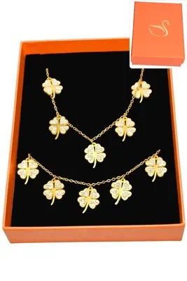 Coffret tréfle parure bijoux collection hervé aliex Or
