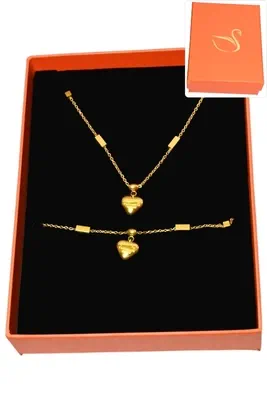Coffret coeur parure bijoux collection hervé aliex Or