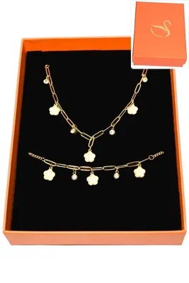 Coffret fleur parure bijoux collection hervé aliex Or