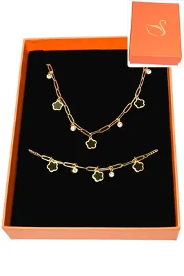 Coffret fleur parure bijoux collection hervé aliex Or