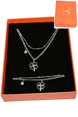 Coffret tréfle parure bijoux collection hervé aliex Argent