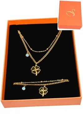 Coffret tréfle parure bijoux collection hervé aliex Or