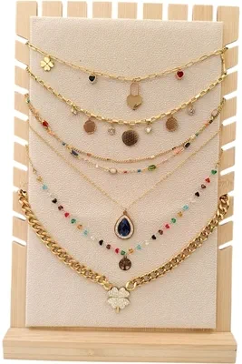 Collier en lot avec présentoir Or