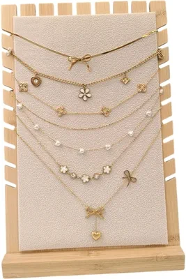 Collier en lot avec présentoir Or