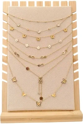 Collier en lot avec présentoir Or