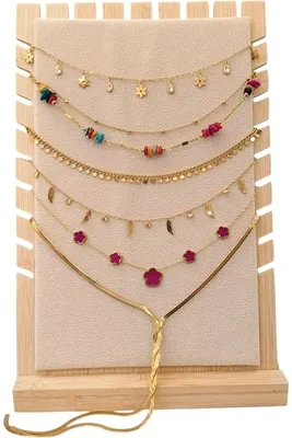 Collier en lot avec présentoir Or