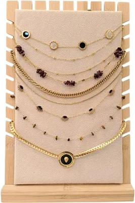 Collier en lot avec présentoir Or