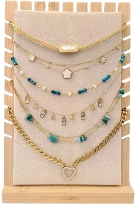 Collier en lot avec présentoir Or