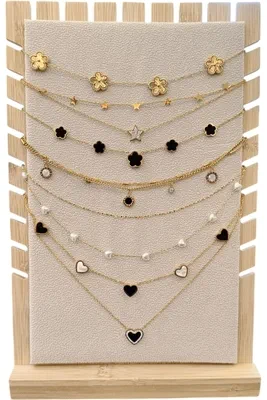 Collier en lot avec présentoir Or