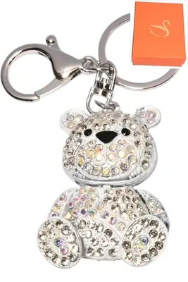 porte-cle coffret ours porte-sac Argent