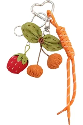 porte-cle fraise porte-sac Argent