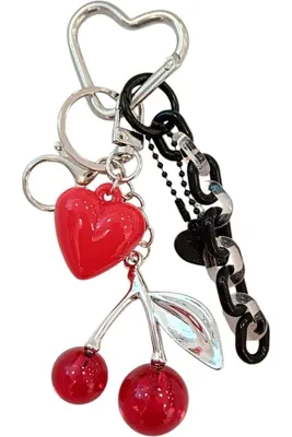 porte-cle cerise porte-sac Argent