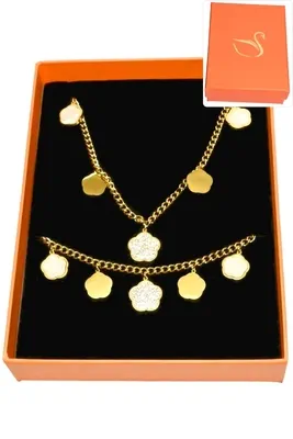 Coffret fleur parure bijoux collection hervé aliex Or