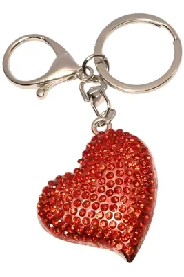 porte-cle Coeur multicolore