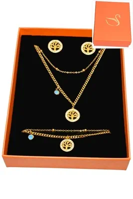 Coffret arbre de la vie parure bijoux collection hervé aliex Or