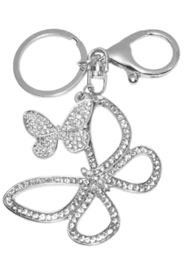 porte-cle papillon porte-sac Argent