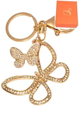 porte-cle coffret papillon porte-sac Or