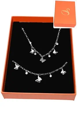 Coffret papillon parure bijoux collection hervé aliex Argent