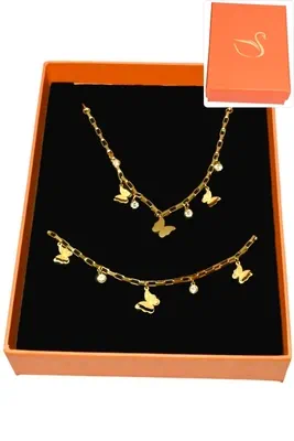 Coffret papillon parure bijoux collection hervé aliex Or