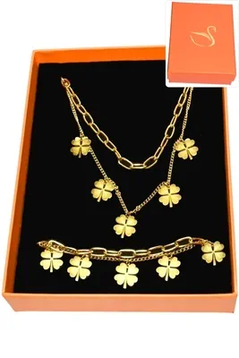 Coffret tréfle parure bijoux collection hervé aliex Or