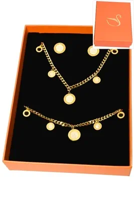 Coffret chiffre romain parure bijoux collection hervé aliex Or