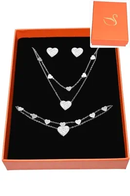 Coffret coeur parure bijoux collection hervé aliex Argent