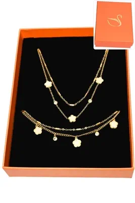 Coffret fleur parure bijoux collection hervé aliex Or