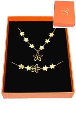 Coffret fleur parure bijoux collection hervé aliex Or