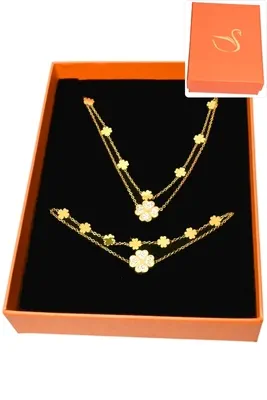 Coffret tréfle parure bijoux collection hervé aliex Or