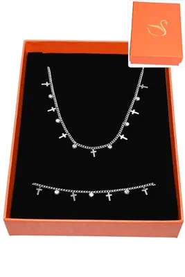 Coffret croix parure bijoux collection hervé aliex Argent