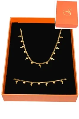 Coffret croix parure bijoux collection hervé aliex Or
