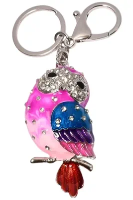 porte-cle perroquet porte-sac Argent