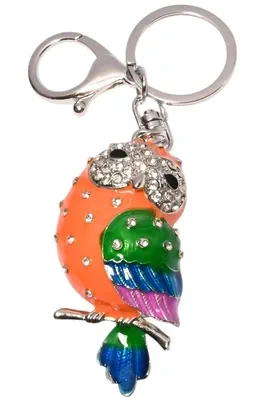 porte-cle perroquet porte-sac Argent