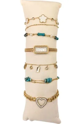 Bracelet en lot avec présentoir Or