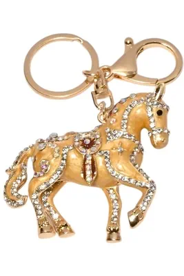 porte-cle cheval porte-sac Or