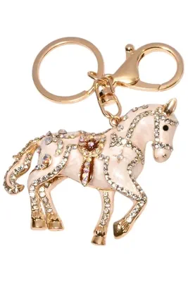 porte-cle cheval porte-sac Or