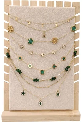 Collier en lot avec présentoir Or