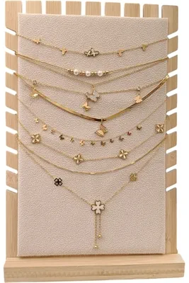 Collier en lot avec présentoir Or