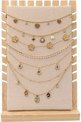 Collier en lot avec présentoir Or