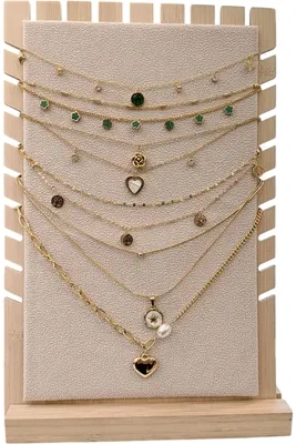 Collier en lot avec présentoir Or