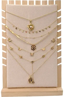 Collier en lot avec présentoir Or