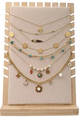 Collier en lot avec présentoir Or
